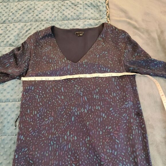 THEORY silk long sleeved shift dress euc size 4 - Picture 5 of 6